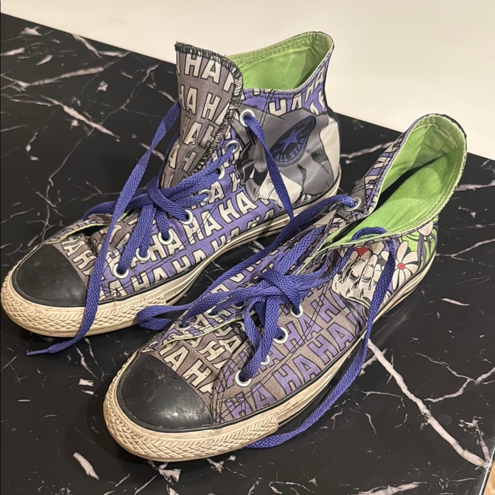 Converse Purple And Green High-Top Sneakers